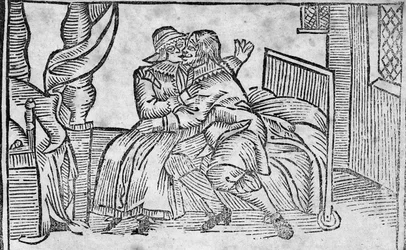 Pareja Besándose, ilustración de los 